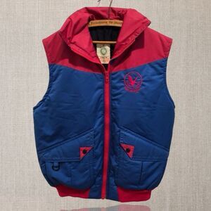 Vintage Zenith Isodry Insulated Vest Made in Scotland Blue Pink Colorblock M 80s